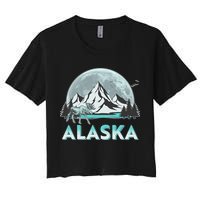 Alaska Wilderness Moose Moon Crop Top