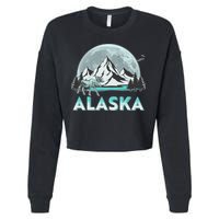 Alaska Wilderness Moose Moon Cropped Pullover Crew