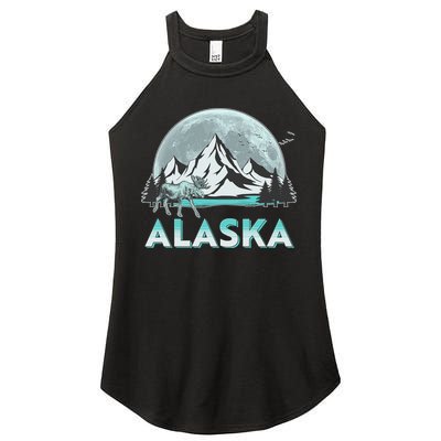 Alaska Wilderness Moose Moon Women's Perfect Tri Rocker Tank