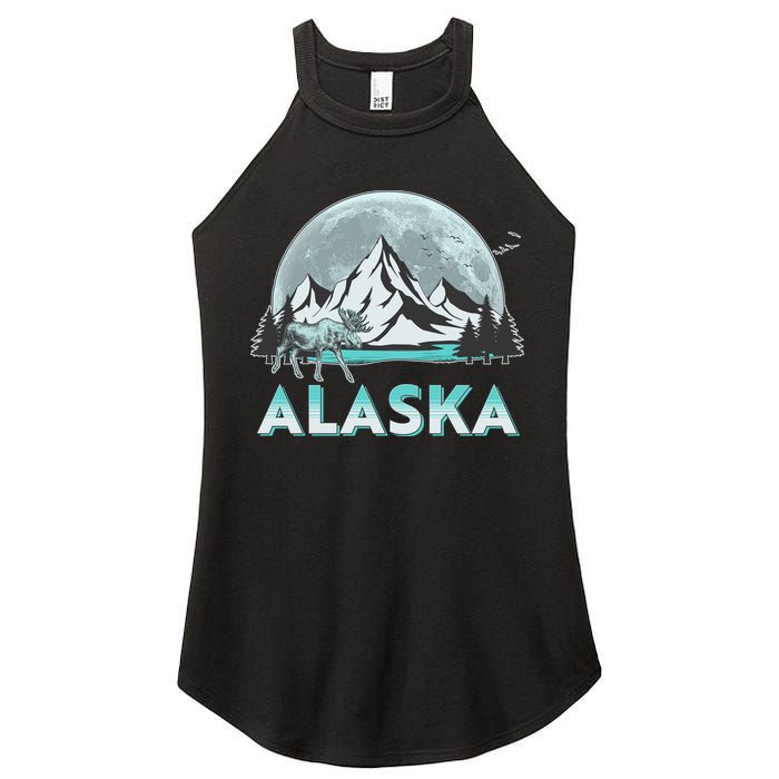 Alaska Wilderness Moose Moon Women's Perfect Tri Rocker Tank