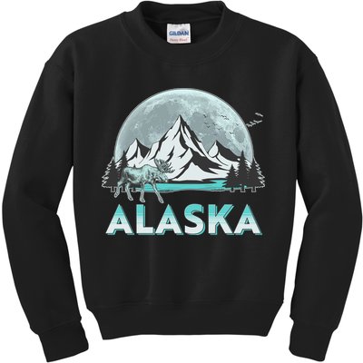 Alaska Wilderness Moose Moon Kids Sweatshirt