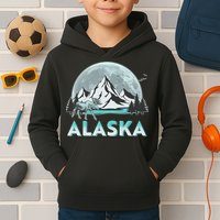 Alaska Wilderness Moose Moon Kids Hoodie