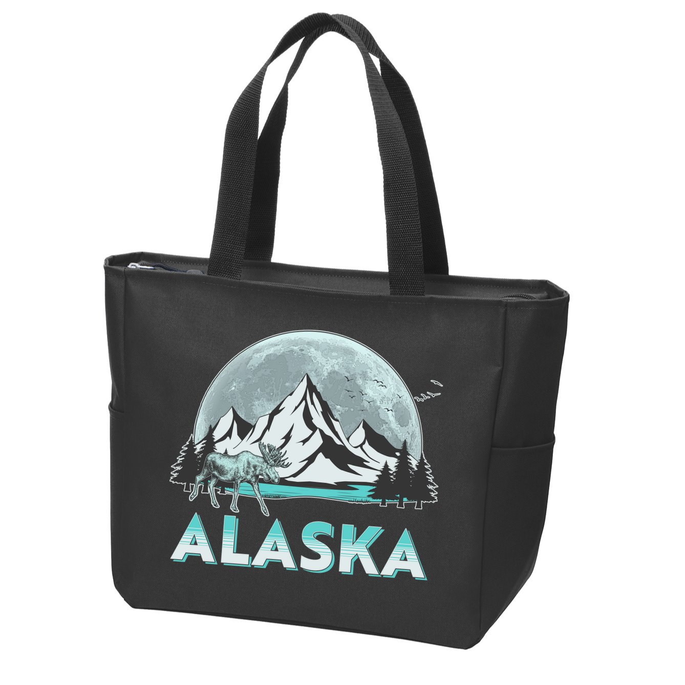 Alaska Wilderness Moose Moon Zip Tote Bag