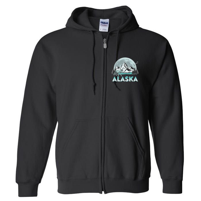 Alaska Wilderness Moose Moon Full Zip Hoodie