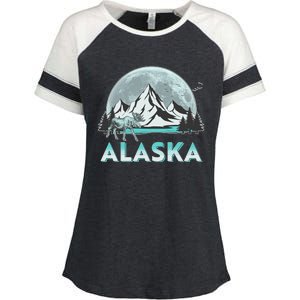 Alaska Wilderness Moose Moon Enza Ladies Jersey Colorblock Tee