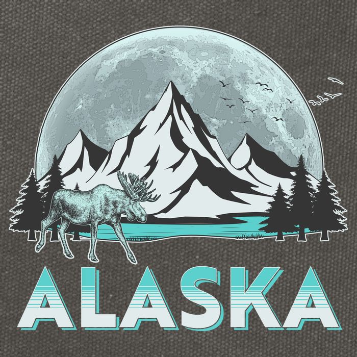 Alaska Wilderness Moose Moon Cotton Canvas Backpack