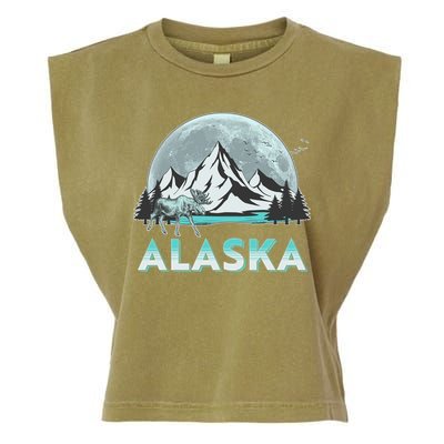Alaska Wilderness Moose Moon Garment-Dyed Women's Muscle Tee