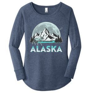 Alaska Wilderness Moose Moon Women's Perfect Tri Tunic Long Sleeve Shirt