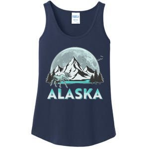 Alaska Wilderness Moose Moon Ladies Essential Tank