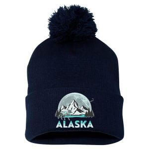 Alaska Wilderness Moose Moon Pom Pom 12in Knit Beanie