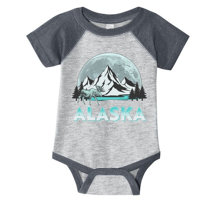 Alaska Wilderness Moose Moon Infant Baby Jersey Bodysuit