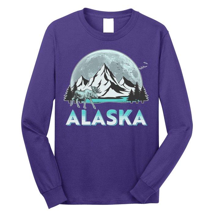Alaska Wilderness Moose Moon Long Sleeve Shirt