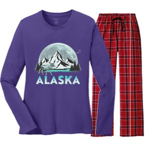 Alaska Wilderness Moose Moon Women's Long Sleeve Flannel Pajama Set 