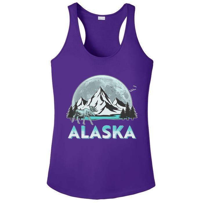 Alaska Wilderness Moose Moon Ladies PosiCharge Competitor Racerback Tank