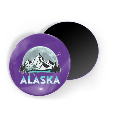 Alaska Wilderness Moose Moon Magnet