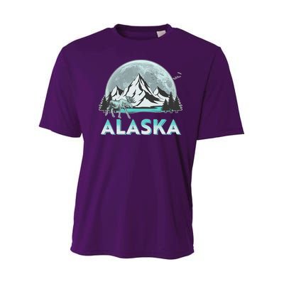 Alaska Wilderness Moose Moon Youth Performance Sprint T-Shirt