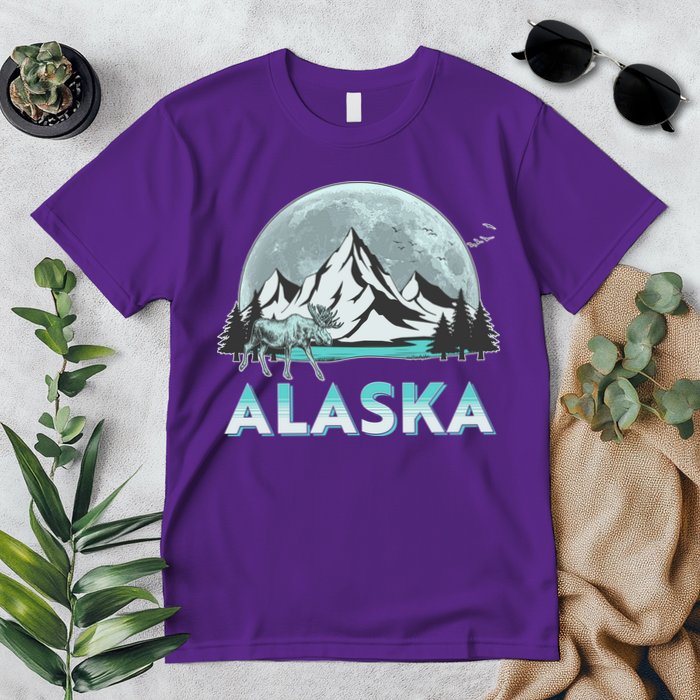 Alaska Wilderness Moose Moon Premium T-Shirt