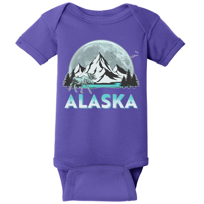 Alaska Wilderness Moose Moon Baby Bodysuit