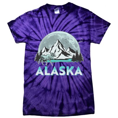 Alaska Wilderness Moose Moon Tie-Dye T-Shirt