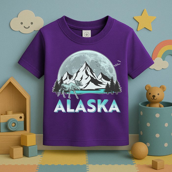 Alaska Wilderness Moose Moon Toddler T-Shirt