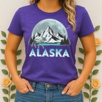 Alaska Wilderness Moose Moon Womens T-Shirt