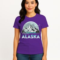 Alaska Wilderness Moose Moon Womens T-Shirt