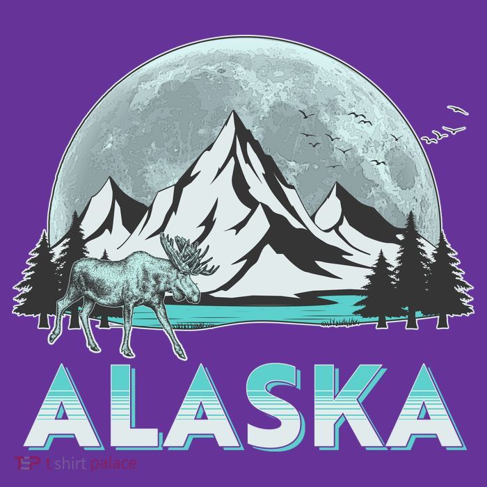 Alaska Wilderness Moose Moon Women's V-Neck T-Shirt