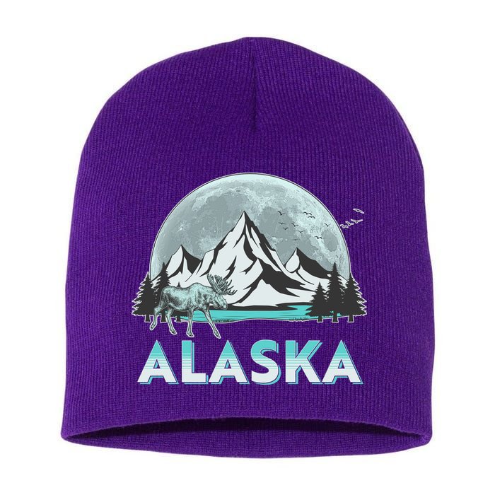 Alaska Wilderness Moose Moon Short Acrylic Beanie