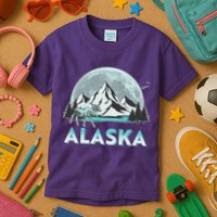 Alaska Wilderness Moose Moon Kids T-Shirt