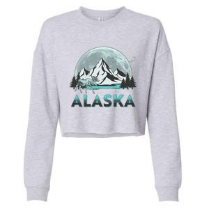 Alaska Wilderness Moose Moon Cropped Pullover Crew