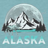 Alaska Wilderness Moose Moon Sueded Cloud Jersey T-Shirt