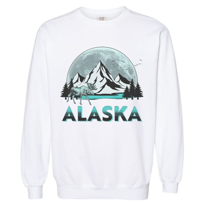 Alaska Wilderness Moose Moon Garment-Dyed Sweatshirt