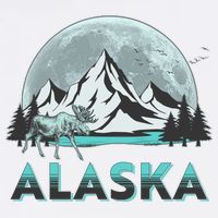 Alaska Wilderness Moose Moon Garment-Dyed Sweatshirt