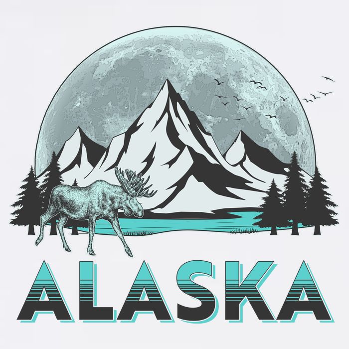 Alaska Wilderness Moose Moon Garment-Dyed Sweatshirt