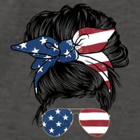 American Woman Messy Bun USA Flag Mom Vector Backpack
