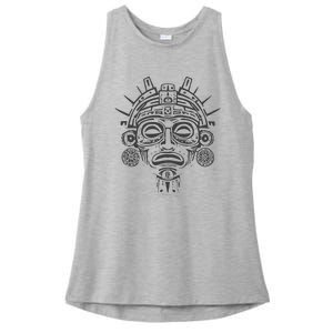 Aztec Warrior Mask Ladies PosiCharge Tri-Blend Wicking Tank