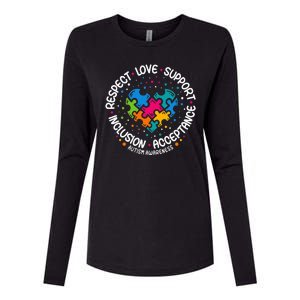 Autism Women Men Respect Love Support Autism Awareness Womens Cotton Relaxed Long Sleeve T-Shirt