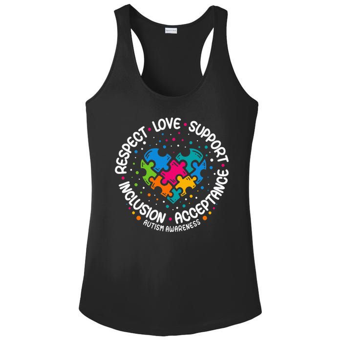 Autism Women Men Respect Love Support Autism Awareness Ladies PosiCharge Competitor Racerback Tank