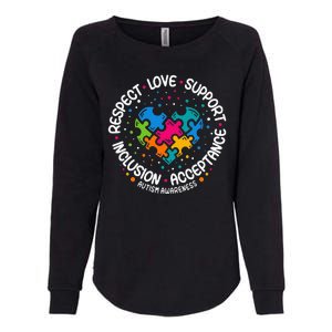 Autism Women Men Respect Love Support Autism Awareness Womens California Wash Sweatshirt