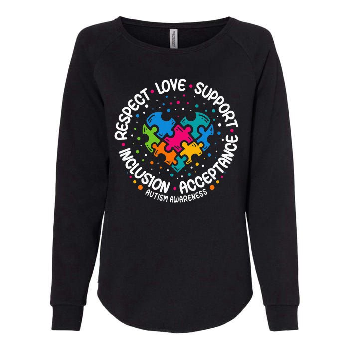 Autism Women Men Respect Love Support Autism Awareness Womens California Wash Sweatshirt