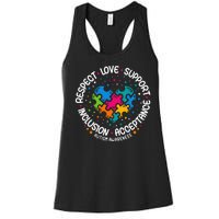 Autism Women Men Respect Love Support Autism Awareness Women's Racerback Tank