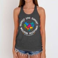 Autism Women Men Respect Love Support Autism Awareness Women's Knotted Racerback Tank