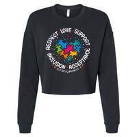 Autism Women Men Respect Love Support Autism Awareness Cropped Pullover Crew