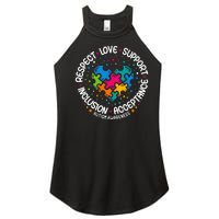 Autism Women Men Respect Love Support Autism Awareness Women's Perfect Tri Rocker Tank