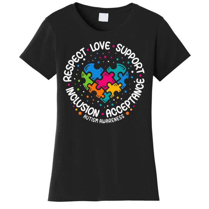 Autism Women Men Respect Love Support Autism Awareness Women's T-Shirt