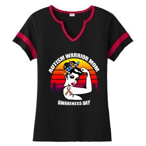 Autism Warrior Mom Unbreakable Gift Autism Awareness Tee Cool Gift Ladies Halftime Notch Neck Tee