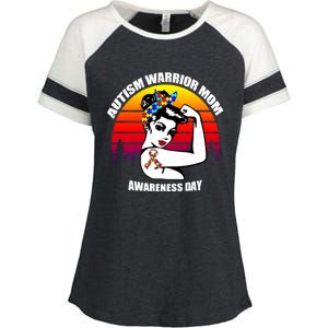 Autism Warrior Mom Unbreakable Gift Autism Awareness Tee Cool Gift Enza Ladies Jersey Colorblock Tee