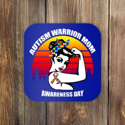 Autism Warrior Mom Unbreakable Gift Autism Awareness Tee Cool Gift Coaster