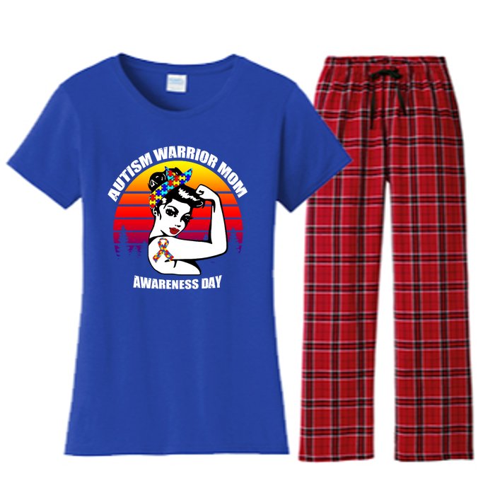 Autism Warrior Mom Unbreakable Gift Autism Awareness Tee Cool Gift Women's Flannel Pajama Set