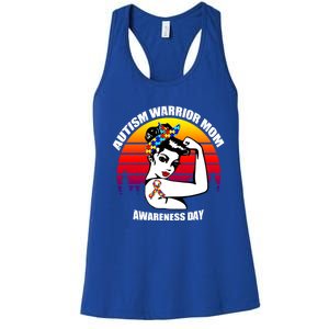 Autism Warrior Mom Unbreakable Gift Autism Awareness Tee Cool Gift Women's Racerback Tank